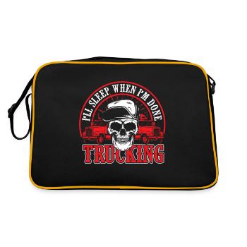 Trucker - Retro Tasche - Schwarz/Gold - Hinten