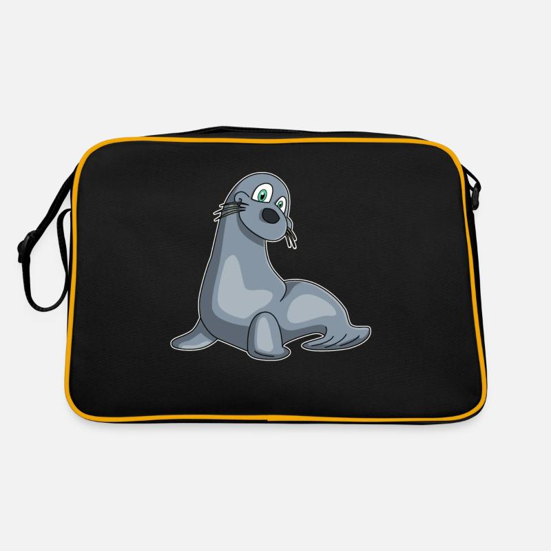 Robbe Seelöwe Kawaii Geschenk Kindershirt Comic Retro Tasche