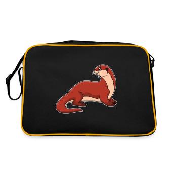 Otter Weasel Comic Kawaii - Chemise Enfant Idée Cadeau - Sac Retro - noir/or - Dos