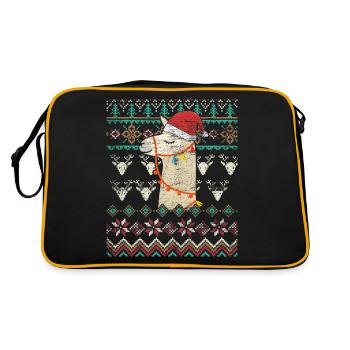 Lama Christmas Alpagas animaux Chameau Noël - Sac Retro - noir/or - Dos