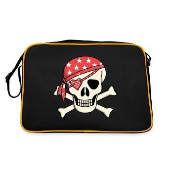 Idée cadeau de cache-œil girly crâne pirate - Sac Retro - noir/or - Dos
