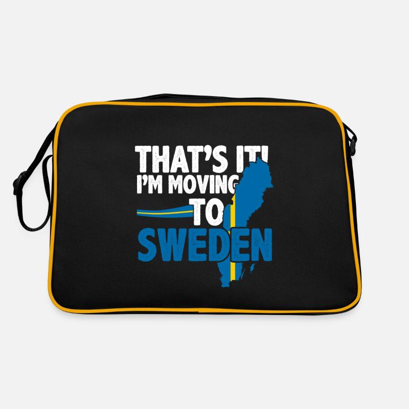Suède - Sac Retro - noir/or