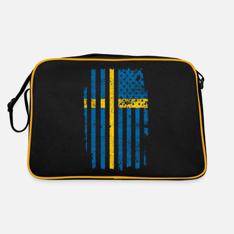 Schweden USA Flagge Retro Tasche