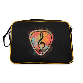 Clef treble clef guitar plectrum - Retro Bag - black/gold - Back