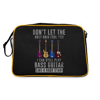 Instruments de musique basse bassiste cheveux gris - Sac Retro - noir/or - Dos