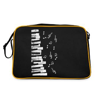 Clavier piano clavier aile piano mus - Sac Retro - noir/or - Dos