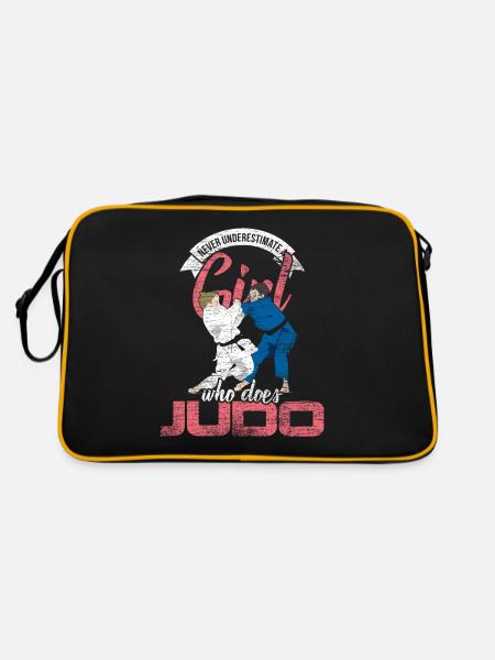 Judo girl woman fighter athlete Japan - Retro Bag - black/gold - Back
