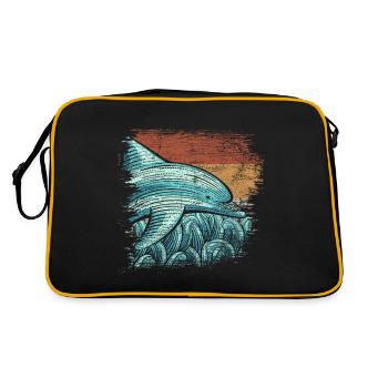 Delfin - Retro Tasche - Schwarz/Gold - Hinten