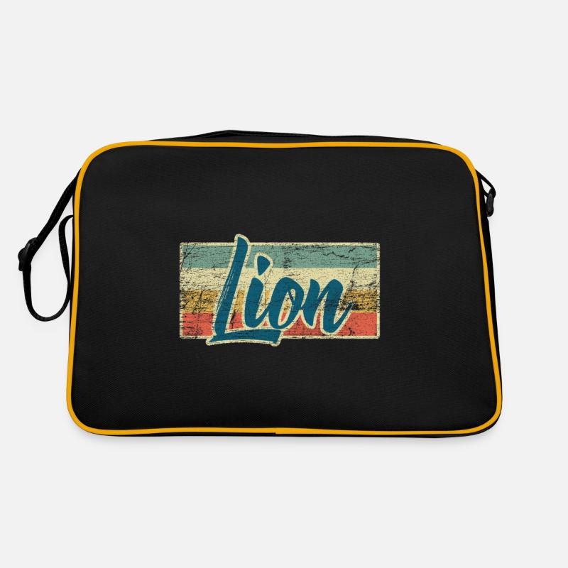 Löwe - Retro Tasche - Schwarz/Gold