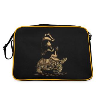 Blaireau roule la tortue - Sac Retro - noir/or - Dos