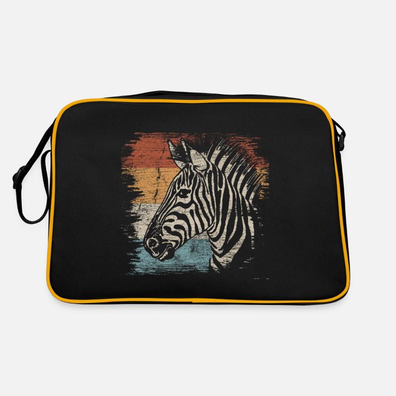 Zebra - Retro Tasche - Schwarz/Gold