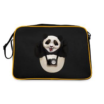 Panda Panda ours photographe Photo Cadeau Photo - Sac Retro - noir/or - Dos