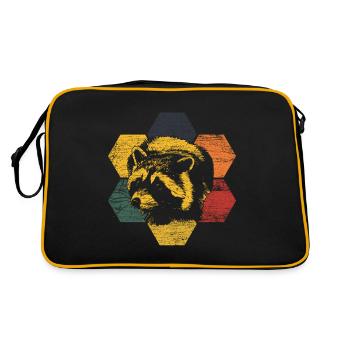 racoon - Retro Bag - black/gold - Back