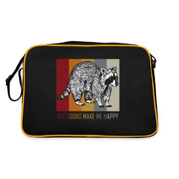 racoon - Retro Bag - black/gold - Back