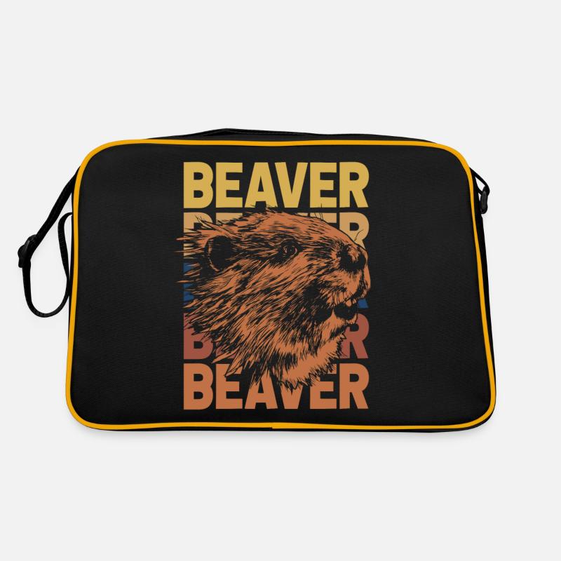 Biber - Retro Tasche - Schwarz/Gold