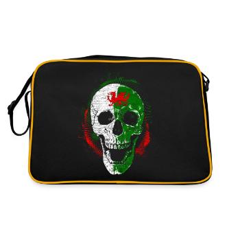 Wales skull Halloween dragon Celts - Retro Bag - black/gold - Back