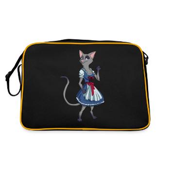cat dirndl costume - Retro Bag - black/gold - Back