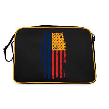 Drapeau roumain USA Amérique - Sac Retro - noir/or - Dos