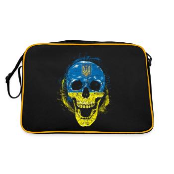 Ukraine skull skull bone Halloween - Retro Bag - black/gold - Back