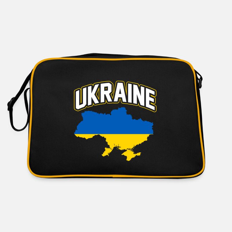 Ukraine - Retro Tasche - Schwarz/Gold