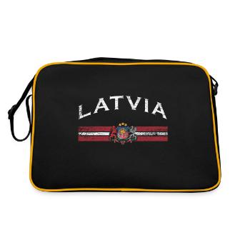 Lettonie flag - Sac Retro - noir/or - Dos