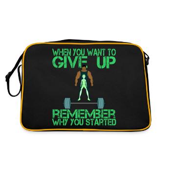 Funny Fitness Weight Training Bodybuilding Gift - Retro Bag - black/gold - Back