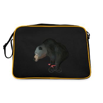Ours animal vélo de course vélo vélo cadeau - Sac Retro - noir/or - Dos