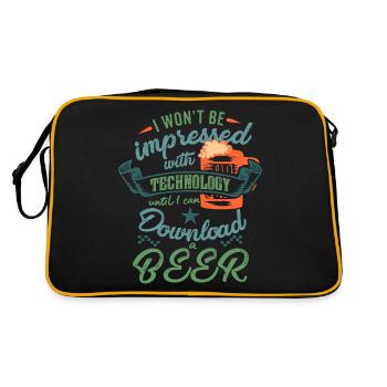 Lustiges Bier Männer Bierfest Grillparty Geschenk - Retro Tasche - Schwarz/Gold - Hinten