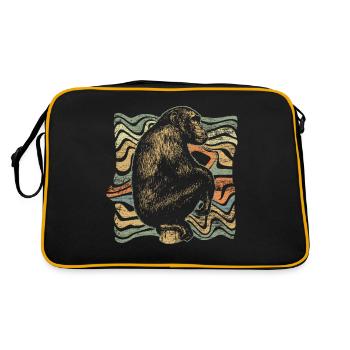 Affe - Retro Tasche - Schwarz/Gold - Hinten