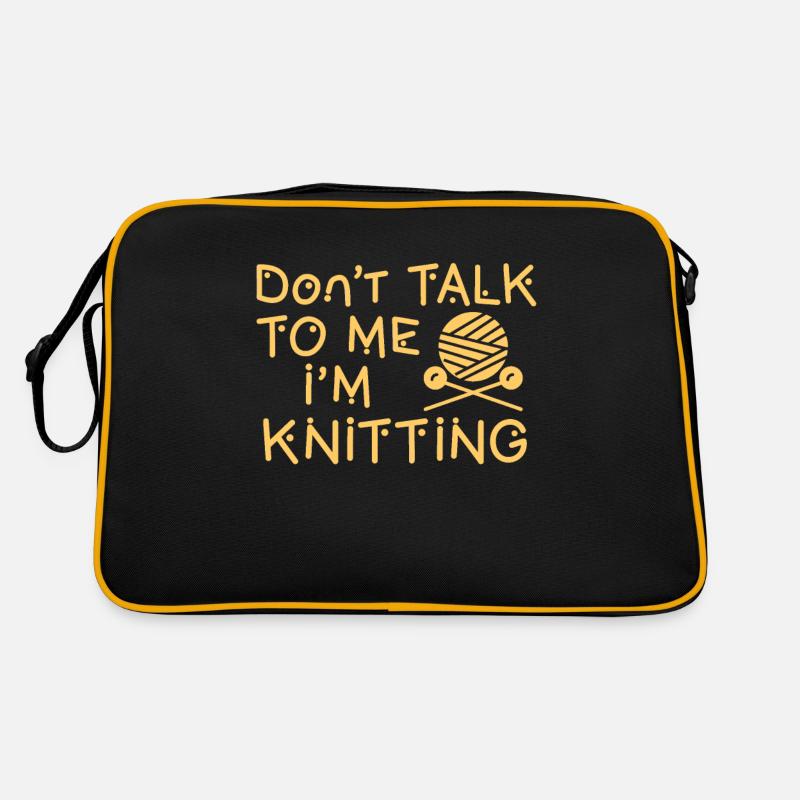 Knitting - Leave me alone Retro Bag