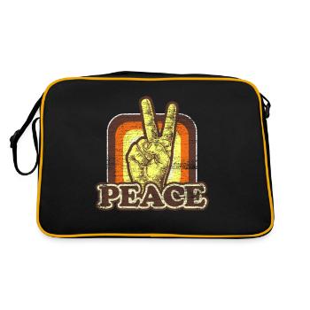 Peace - Retro Tasche - Schwarz/Gold - Hinten