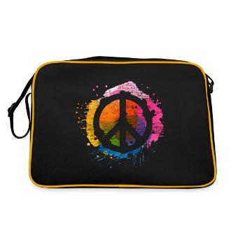 Peace - Retro Tasche - Schwarz/Gold - Hinten