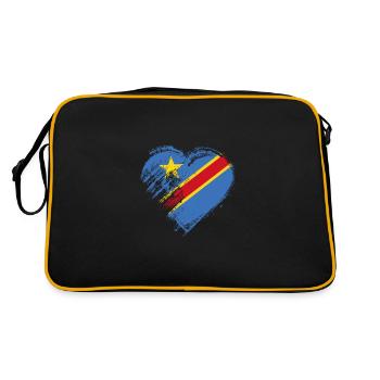 Grungy I Love D Drapeau de la République du Congo - Sac Retro - noir/or - Dos