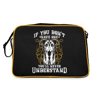 Windhund - Retro Tasche - Schwarz/Gold - Hinten