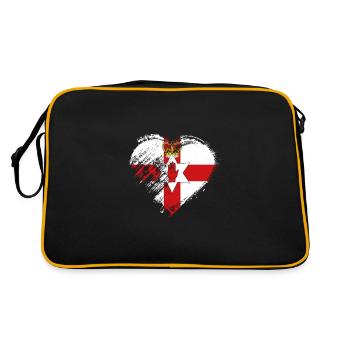 Grungy I Love Northern Ireland Heart Flag - Retro Bag - black/gold - Back