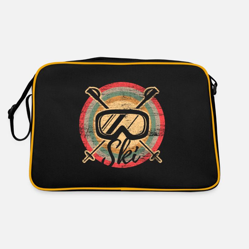 Ski - Retro Tasche - Schwarz/Gold