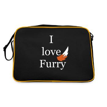 I love Furry I Love Furry werewolf fox cock - Retro Bag - black/gold - Back