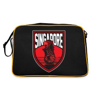 Singapur - Retro Tasche - Schwarz/Gold - Hinten