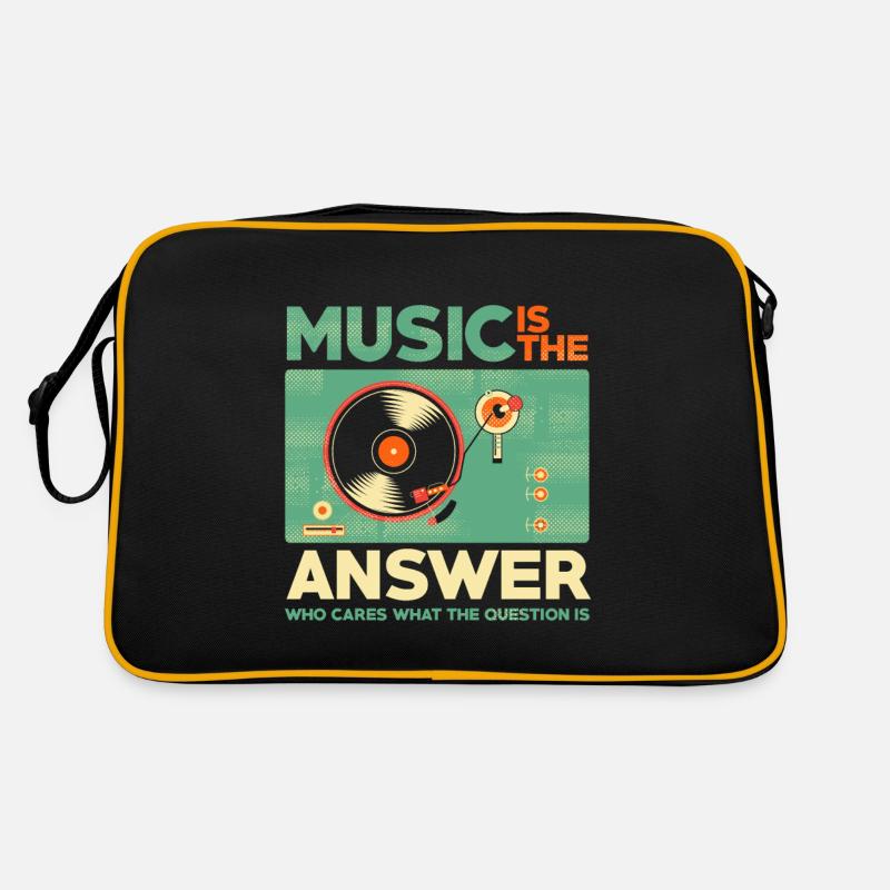 Music is the answer - Retro Bag - black/gold