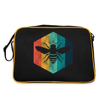 Biene Retro Imker - Retro Tasche - Schwarz/Gold - Hinten