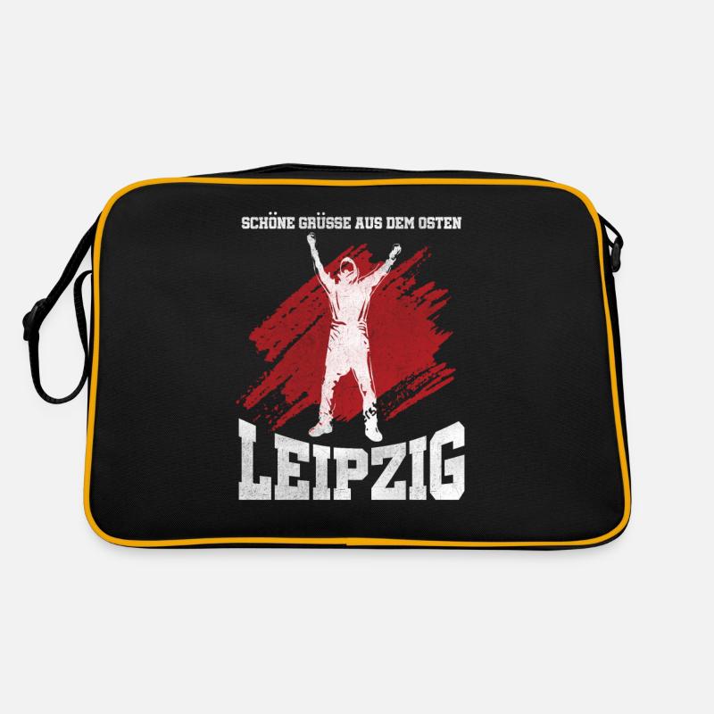 Schöne Grüße aus dem Osten Leipzig - Sachsen - Retro Tasche - Schwarz/Gold