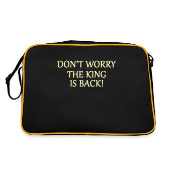 Der König ist wieder da - Retro Tasche - Schwarz/Gold - Hinten