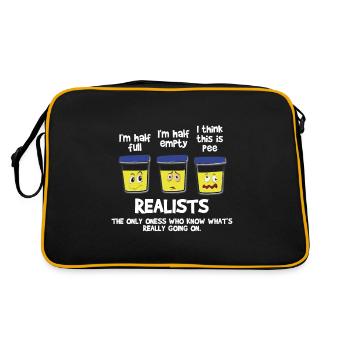 Pisse réaliste à moitié plein cadeau drôle vide - Sac Retro - noir/or - Dos