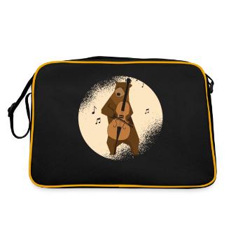 Cello Cellist Orchestra Musical Instrument - Retro Bag - black/gold - Back