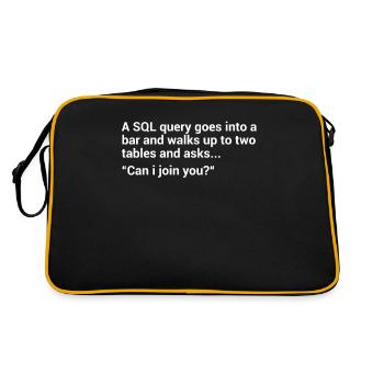 SQL Database Joke - Retro Bag - black/gold - Back