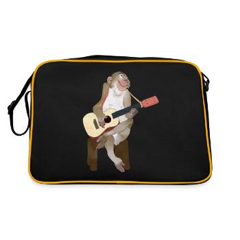 Guitare guitare acoustique Singe motif enfant cadeau - Sac Retro - noir/or - Dos