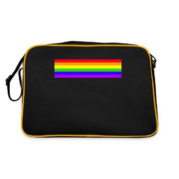 Gay Pride Flag Lesbian LGBT - Sac Retro - noir/or - Dos