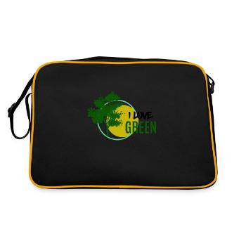 I love Green - J’aime vert - Sac Retro - noir/or - Dos