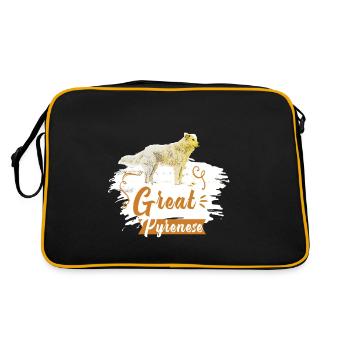 Great Pyrenees Pyrenees Dog Dog Dog - Retro Bag - black/gold - Back