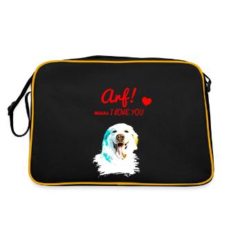Arf means I love you - Maremmano - Retro Bag - black/gold - Back